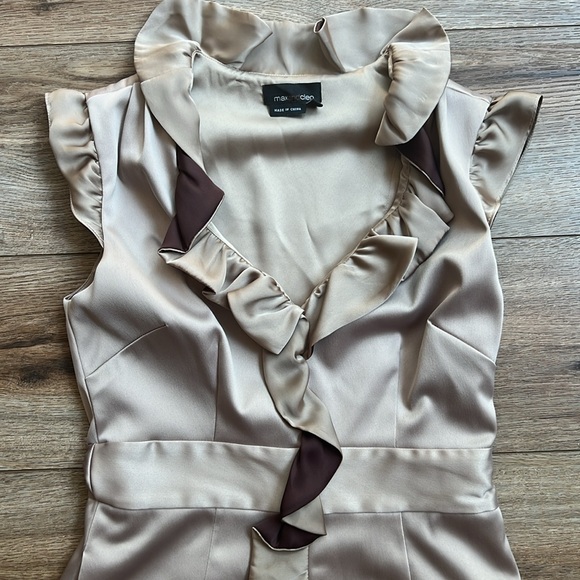 Max & Cleo Absolutely Flattering & Beautiful Satin Brown Dress - Picture 5 of 7